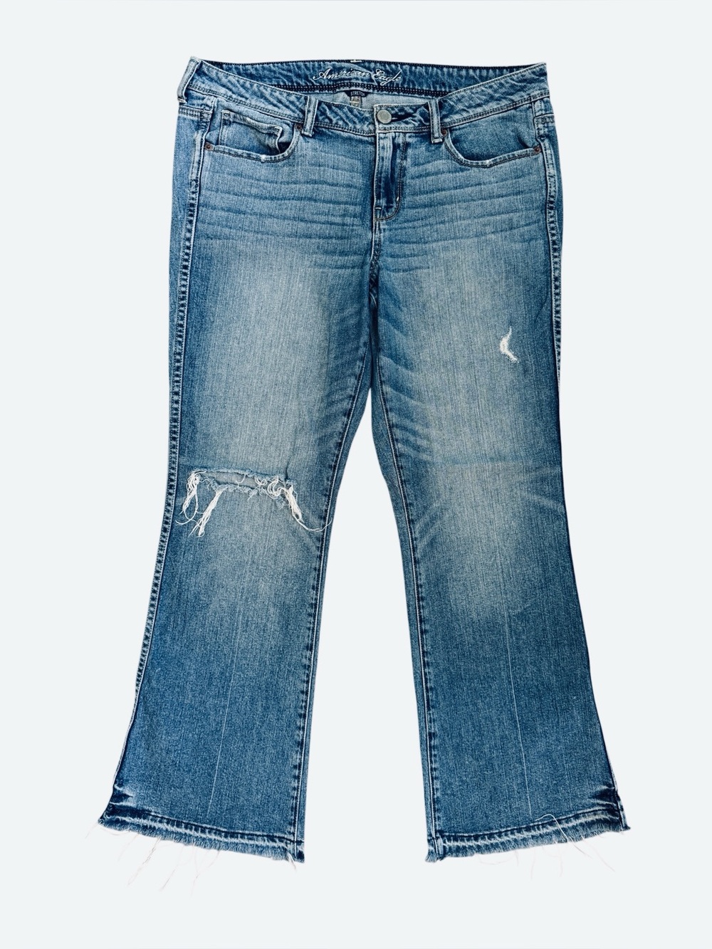 American Eagle Outfitters Stretch Light Blue Flare Jeans Sz 14